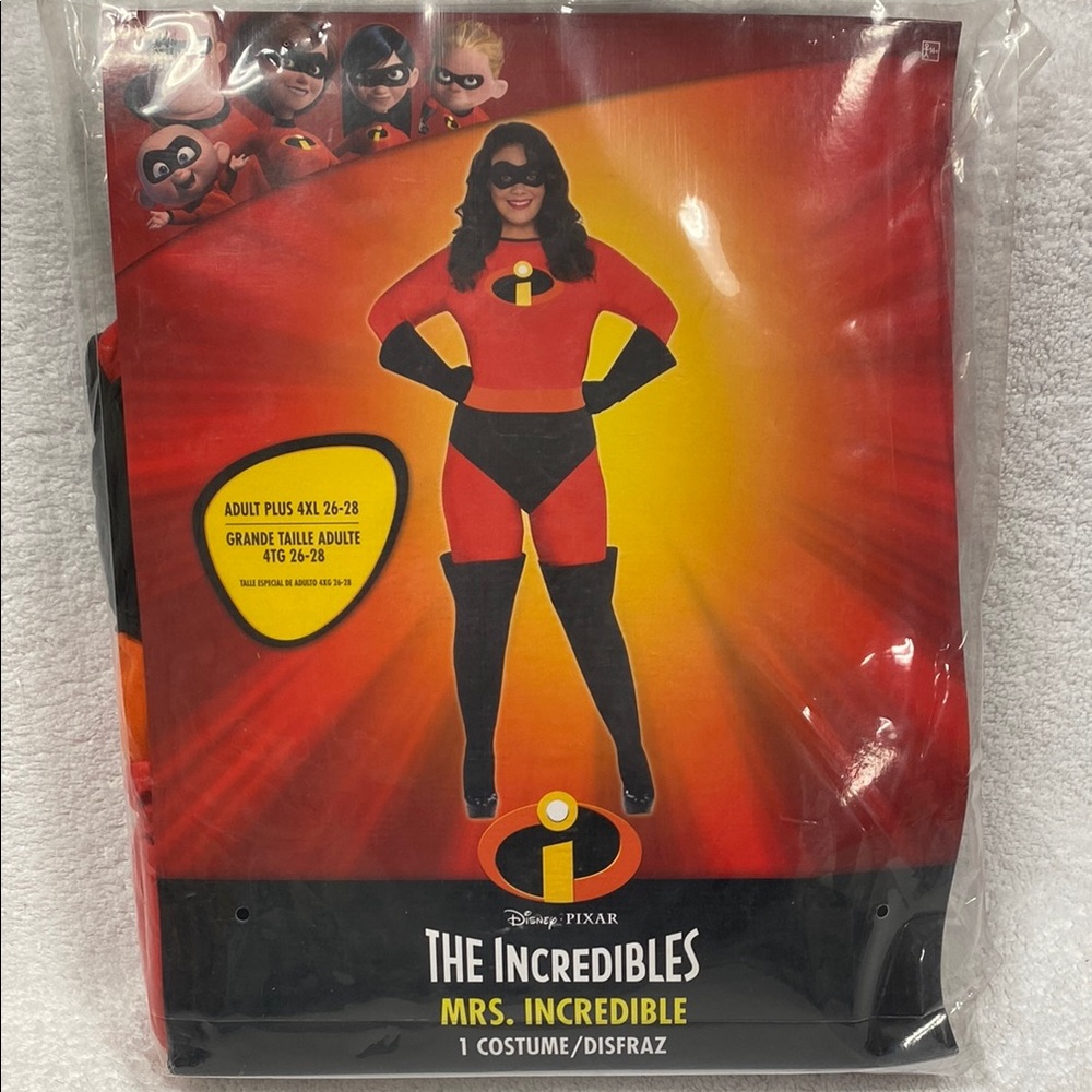 NWT The Incredibles Mrs. Incredible Costume jumpsuit mask gloves 4xl